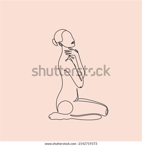 Naked Woman Standing Back One Line Stock Vector Royalty Free 2142719373 Shutterstock