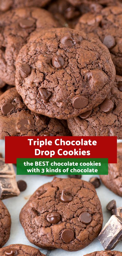 Delicious Triple Chocolate Drop Cookies