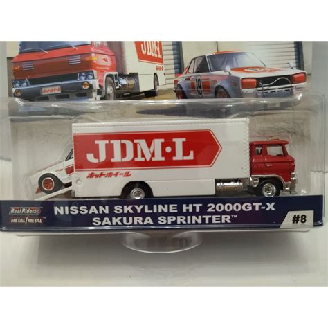 NISSAN SKYLINE HT 2000 GT X SAKURA TEAM TRANSPORT N8 1 64 HOT WHEELS PREMIUM BCN STOCK CARS