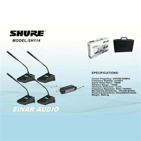 Mic Meja Wireless SHURE SH 114 Microphone Multi Channel Lazada