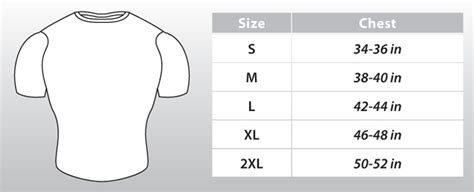 Custom Paintball Jerseys by ATAC™ Sportswear: Size Chart