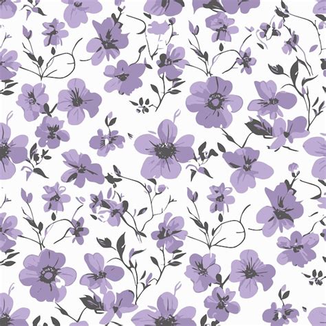 Sweet Flower Watercolor Seamless Pattern Vector Illustration Premium