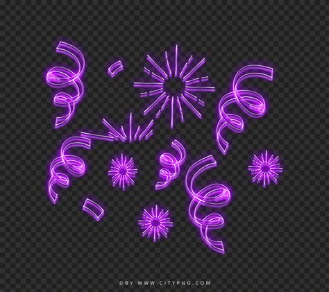 HD PNG Purple Neon Glowing Doodle Confetti Citypng