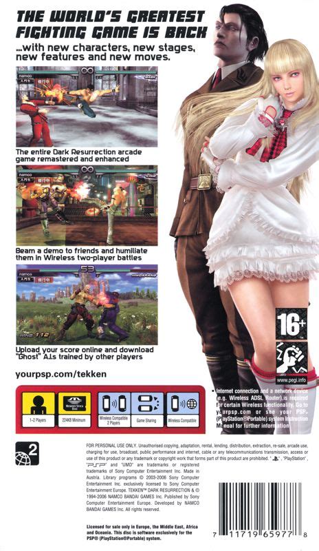 Tekken Dark Resurrection Cover Or Packaging Material Mobygames