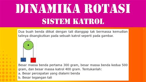 Bahas Soal Dinamika Rotasi Sistem Katrol Menghitung Percepatan Dan