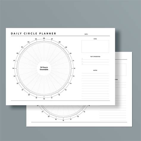 Daily Planner Printable Circle Planner Daily Timetable Time Etsy