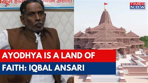 Babri Masjid Litigant Advocate Iqbal Ansari On Ayodhya Ram Temple