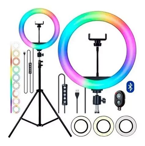 Ring Light 10 Polegadas 26cm Luz Colorida tripé 2m Youtuber