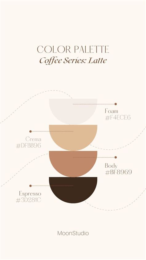 Coffee Series Palette Latte Color Palette Coffee Tones Color