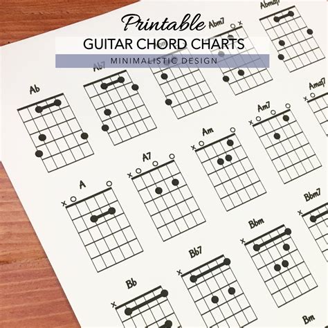 Guitar Chord Charts, Printable PDF Format, Letter Size, Print at Home ...