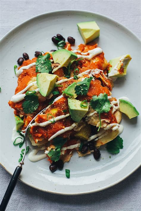 Cozy Vegan Enchiladas With Lime Cream The First Mess