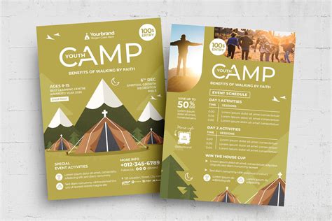 Church Youth Summer Camp Flyer Template Psd Ai Vector