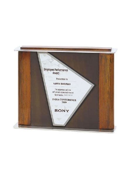 Rectangular Wooden Employee Recognition Plaque, for Award Use ...