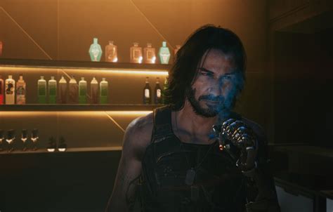 Wallpaper Bar Keanu Reeves Smoke Keanu Reeves Smoking Cyberpunk