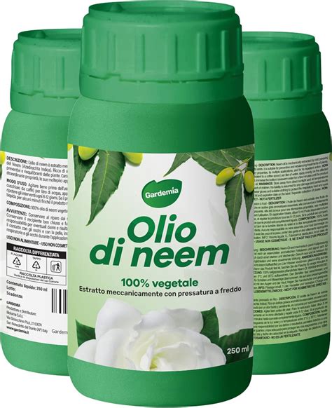 Gardemia Olio Di Neem Per Piante 250ml 100 Vegetale Repellente