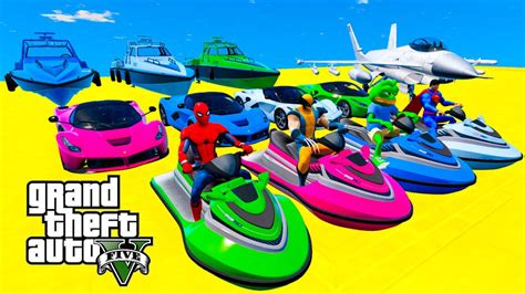 Gta V Mega Ramp On Bikes Fighter Jets And Boats By Trevor And Friends