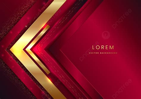 Abstract 3d Modern Luxury Template Red Elegant Color And Gold Arrow