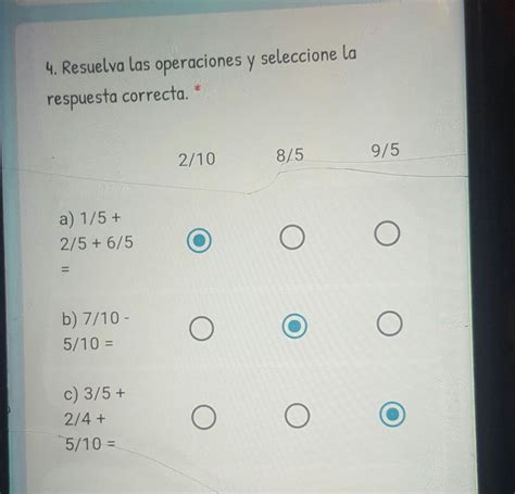 4 Resuelva Las Operaciones Y Seleccione Larespuesta Correcta 2 108