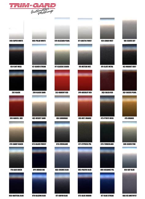 Ppg Auto Paint Color Chart - Paint Color Ideas