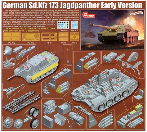 German Sd Kfz Jagdpanther Early Version W Full Interior Kit