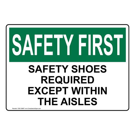 Osha Notice Steel Toe Shoes Required Area Sign One Ppe Foot