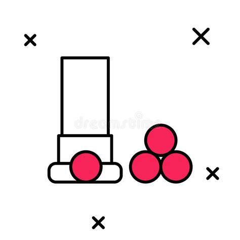 白色背景中突显的填充轮廓墨盒图标 猎枪猎枪弹 猎枪子弹图标 向量例证 插画 包括有 装载 危险 236352257