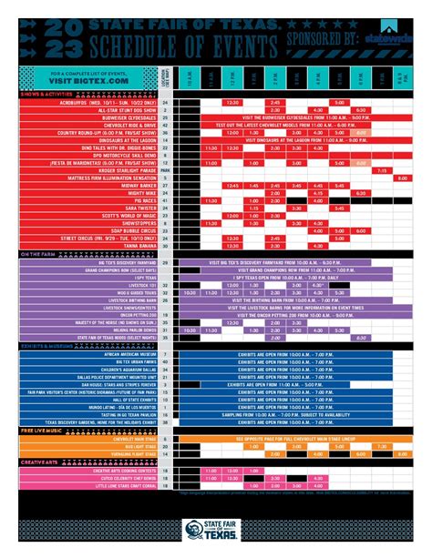 State Fair Of Texas Calendar Dates Emmye Iseabal