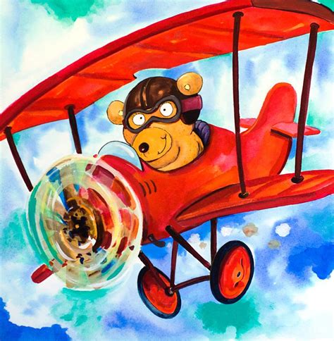 Flying Bear Painting by Scott Nelson