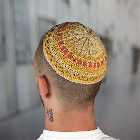 Frik Kippah Large Knit Kippah Custom Crochet Kippot Vs Etsy