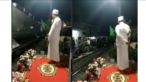 Viral Kereta Api Melintas di Tengah Acara Pengajian Maulid Nabi ...