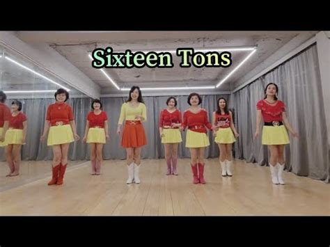 Sixteen Tons Line Dance Phrased High Beginner Demo Teach Youtube