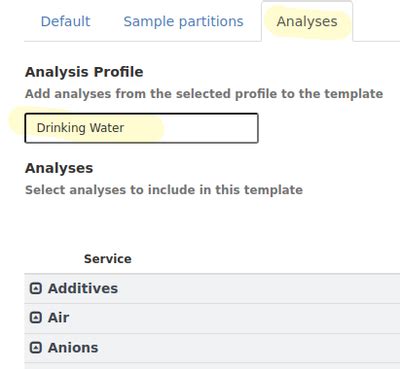 Use Analysis Profiles To Populate Sample Registration Templates In Bika