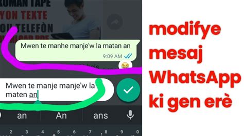 kòman modifye yon mesaj WhatsApp ki gen erè san efase l conversation