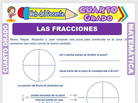 Lectura Y Escritura De Fracciones Para Cuarto Grado De Primaria Web