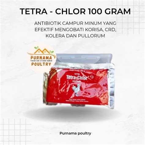 Jual VITA TETRA CHLOR 100 GRAM MEDION ANTIBIOTIK CAMPUR MINUM