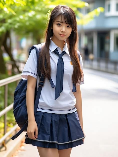 Premium Photo Canon Moments Reallife Beauty Of Japanese Schoolgirl In Uniform