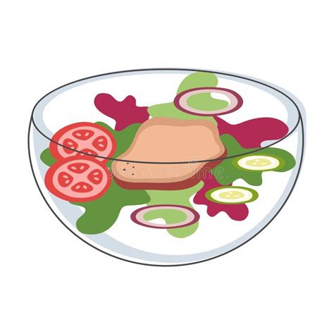 Vegetable Salad Plate Stock Vector Illustration Of Kitchen 275717476