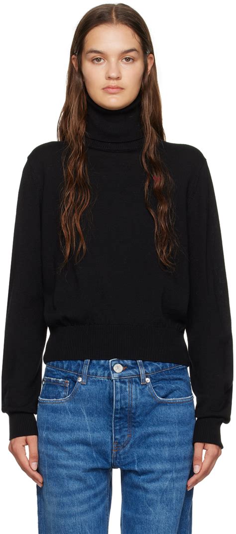 Black Ami De Coeur Turtleneck By Ami Paris On Sale