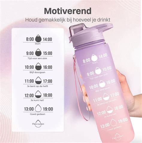 Innovaland Nederlandse Motivatie Waterfles Lila En Roze Nederlandse