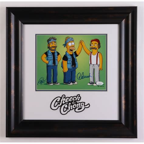 Tommy Chong Cheech Marin Signed The Simpsons Custom Framed Photo