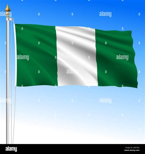 Nigeria Official National Waving Flag African Country Vector