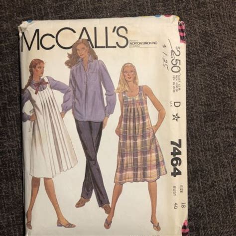 McCall S 7464 Maternity Jumper Dress Short Pants Pattern Size 18