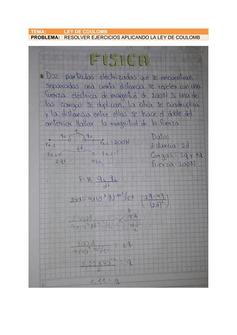 Ejercicios De La Ley De Coulomb 4