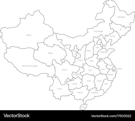 Regional map administrative provinces china Vector Image