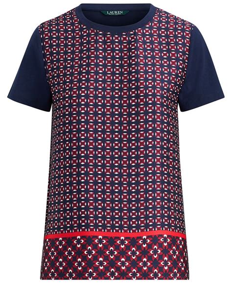 Lauren Ralph Lauren Geo Print T Shirt Macys