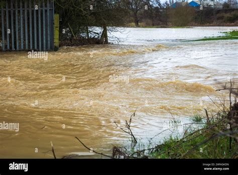 Nene river flooding during heavy rains in Northampton England UK Stock ...