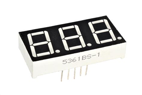 3 Digit 7 Segment Common Cathode Led Display Red Color Mikrotronics