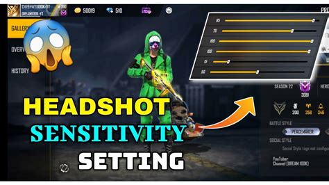 BEST HEADSHOT SENSITIVITY SETTINGS FREE FIRE YouTube