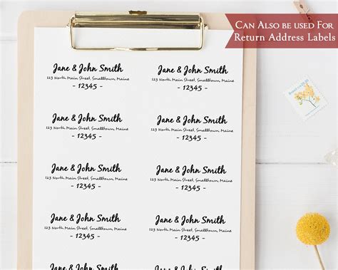 Printable Mail Address Label Template Hand-lettered Calligraphy