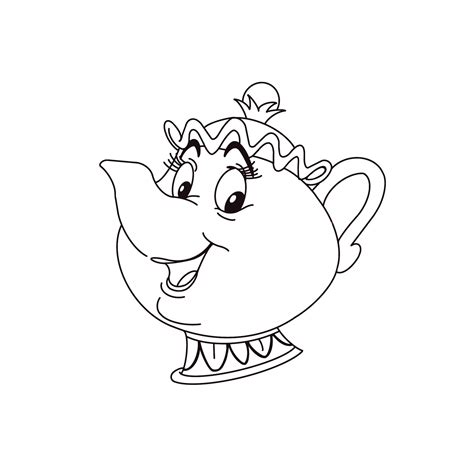 Mrs Potts Beauty And The Beast Svg Png Pdf Jpeg Digital Coloring Home